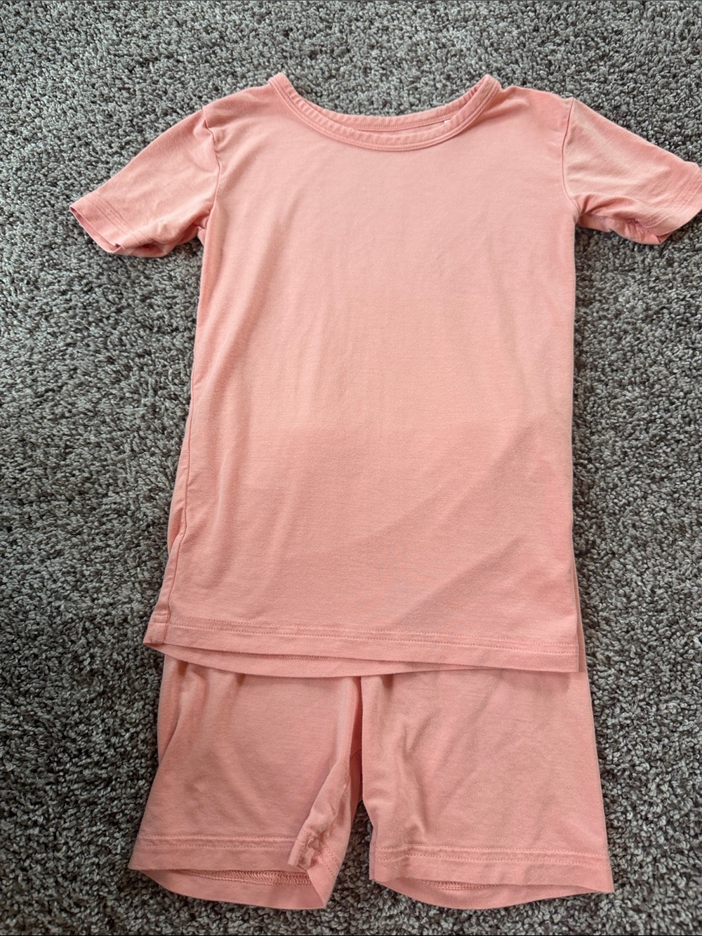 Little Sleepies Peach Short Sleeve Pajama Set - Coral Peach